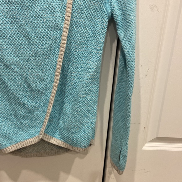 Ivivva Aqua/Light Blue & Light Grey Knit Hooded Sweater - Picture 5 of 7